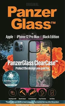 Pouzdro na mobilní telefon Panzerglass Clearcase Antibacterial Black Edition pro Apple iPhone 12 Pro Max černý