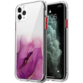 Pouzdro na mobilní telefon Mramorovaný kryt odolný proti poškrábání pro iPhone 11 Pro Max - fialový