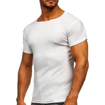 Pánské tričko Bílé pánské tričko bez potisku Bolf NB003 - M