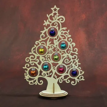 Vánoční dekorace Vánoční stromek s kuličkami – Barevný