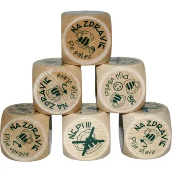 Hrací kostka Dřevěná kostka pro alkoholiky - typy pití SK verze