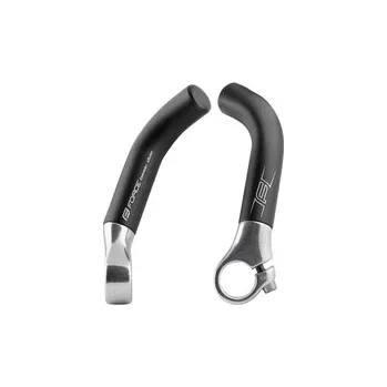 Rohy na řídítka Force rohy Duo 11 cm Al stříbrno-černá matná