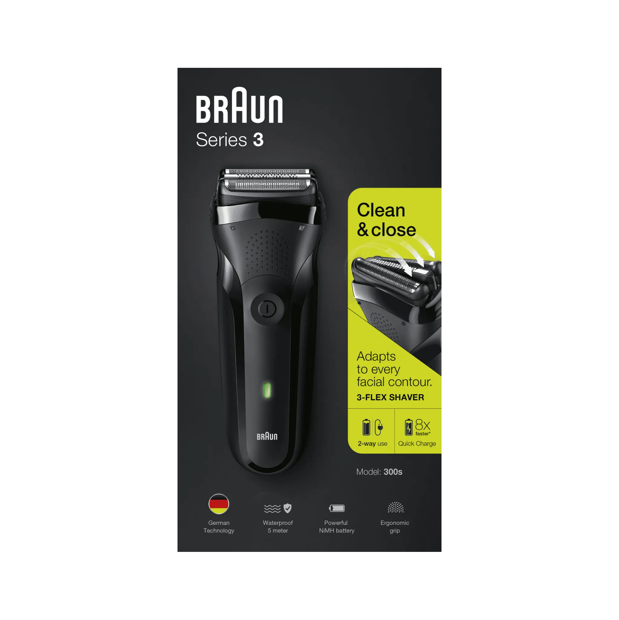 Fotografie 5 - Holicí strojek Braun Series 3 300s černý