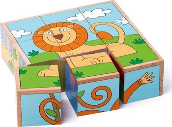dřevěná hračka Woody Kubus 3 x 3 exotická zvířata