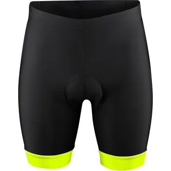 Cyklistické kalhoty Force kraťasy KID do pasu s vložkou, černo-fluo