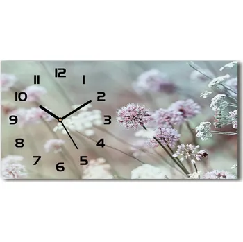 Hodiny Skleněné hodiny na stěnu tiché Divoké květiny