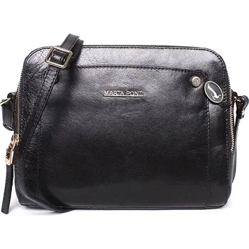 Kabelka Luxusní černá dámská kožená crossbody kabelka Marta Ponti A12