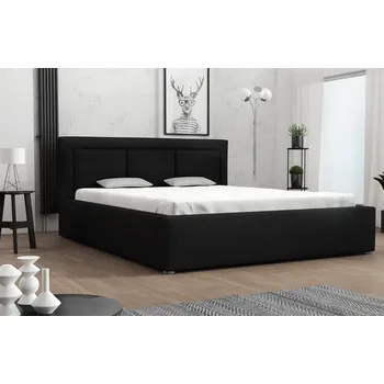 Postel Casarredo MIRABEL, čalouněná postel 180x200cm, látka černá