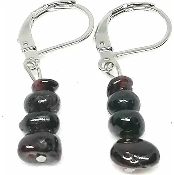 Náušnice Granátové naušnice s chir. ocelí