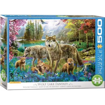Puzzle Eurographics Vlčí rodina u jezera XL 500 dílků