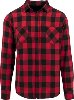 Pánská košile Build Your Brand Checked Flannel Shirt černá/červená L