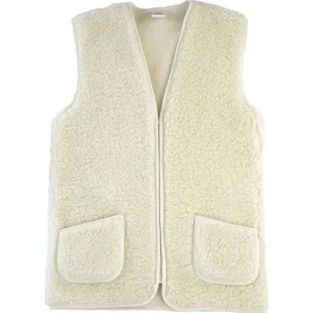 Dámská vesta Vesta Merino přírodní zip 5XL