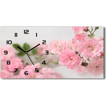 Hodiny Moderní skleněné hodiny na stěnu Divoké růže