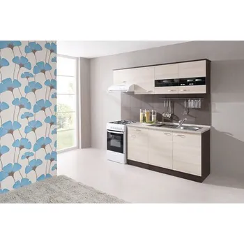 Kuchyňská linka Recenze Decodom Sofie blok 210 cm dub tmavý/jasan coimbra