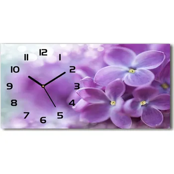 Hodiny Moderní skleněné hodiny na stěnu Květy bzu