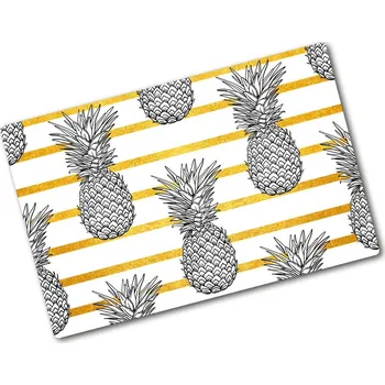 Kuchyňské prkénko Kuchyňská deska velká skleněná Ananasy pásky