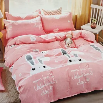 Povlečení Numberoplus Bavlněné povlečení na dvoulůžko + prostěradlo ZDARMA, Moze love - Růžová