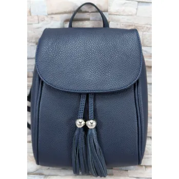 Vere Pelle Dámský kožený batoh LEO VERA PELLE modrý Barva: Modrá