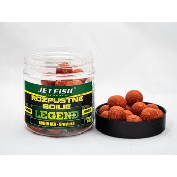 Boilies JetFish JET FISH 250ml-20mm Legend Range - Rozpustné boilie : ROBIN RED - BRUSINKA