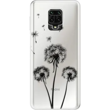 Pouzdro na mobilní telefon Odolné silikonové pouzdro iSaprio - Three Dandelions - black - Xiaomi Redmi Note 9 Pro / Note 9S