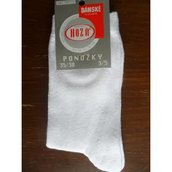 Dámské ponožky HOZA H003-dámské ponožky Hoza bílé 35-38 (23-25) (bavlněné dámské ponožky s elastanem)