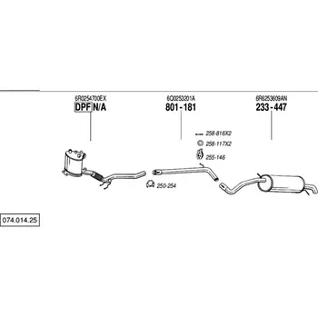 Filtr pevných částic filtr pevných částic Bosal EX1-143