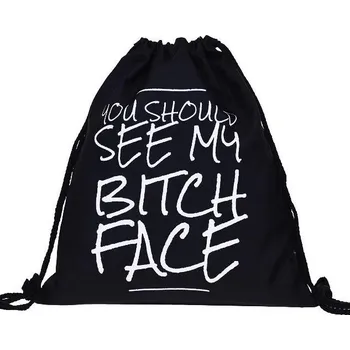 Školní sáček Woodrow Gymsack - Vak na záda s nápisem - Face