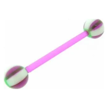 Piercing Piercing banánek plast fialový