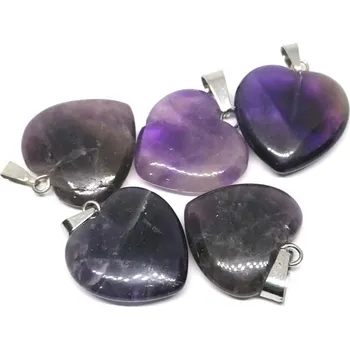 Přívěsek Ametystové srdíčko 2 cm – esoterický přívěsek pro harmonii