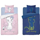 Detexpol Povlečení Kočička Svítící Bavlna, 140/200, 70/80 cm