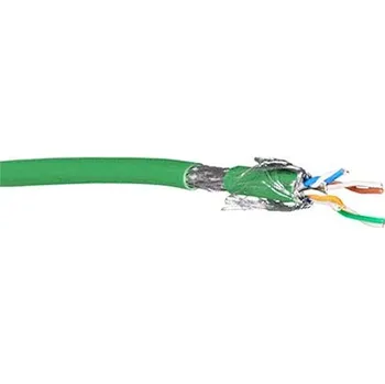 Síťový kabel EFB Kabel S/FTP (PiMF), kulatý, kat.7, LSOH, 100m, lanko, zelený (MK7104.100GR) - 21.42.0903