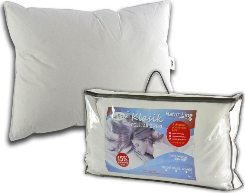 polštář péřový Klasik 40x40 prací LeRoy