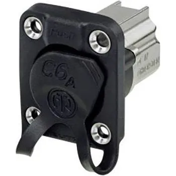 Elektrická zásuvka Neutrik nan RJ 45 Zástrčka EtherCon NE8FDX-Y6-W zásuvka, vestavná Počet pólů 8P8C černá 1 ks