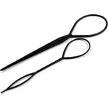 Provlékací oko do vlasů 2 ks, barva černá