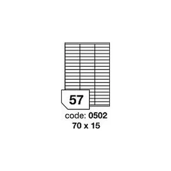 Papír Bílé opacitní - krycí etikety Rayfilm R0103.0502F, 70x15 mm, 1.000 listů A4, 57000 etiket