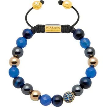 Náramek Náramek Modrý Achát a Tygří Oko Nialaya WCZ8054M