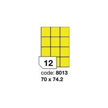 Samolepící etiketa Žluté fluo etikety Rayfilm R0131.8013F, 70x74,2 mm, 1.000 listů A4, 12000 etiket