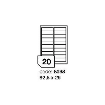 Kancelářské potřeby Bílé lesklé laser etikety Rayfilm R0119.8038F, 92,5x26 mm, 1.000 listů A4, 20000 etiket