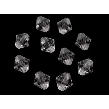 Dětské navlékací korálky Plastové korálky cínovky / sluníčko 8x8 mm, barva 1 - 01 transparent