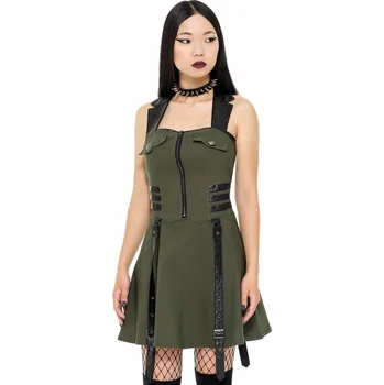Dámské šaty šaty dámské KILLSTAR - Psy-Ops - KHAKI - 3XL