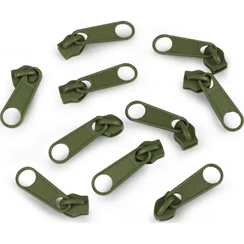 Galanterie Jezdec ke spirálovým zipům No 7 khaki bez aretace POL, barva Khaki