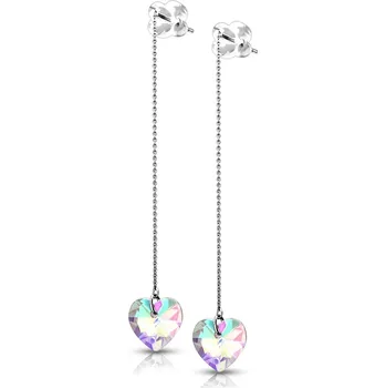 Náušnice Šperky4U Provlékací ocelové náušnice s duhovými kameny - OPN1769-ST