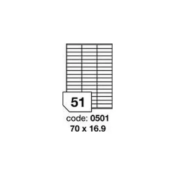 Samolepící etiketa Bílé samolepicí EKO-etikety Rayfilm R0ECO.0501F, 70x16,9 mm, 1.000 listů A4, 51000 etiket