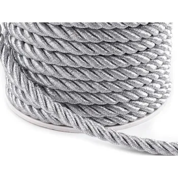 Příze Šňůra kroucená Ø7 mm, barva 2 stříbrná