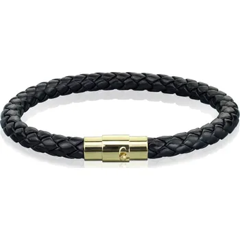 Náramek Šperky4U Kožený náramek splétaný černý - NR1275K-21