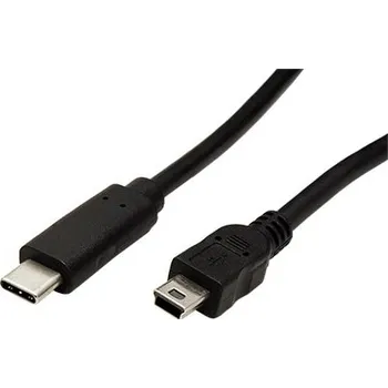 Datový kabel InLine USB 2.0 kabel miniUSB 5pin B(M) - USB C(M), 2m, černý (35752) - 11.42.9022