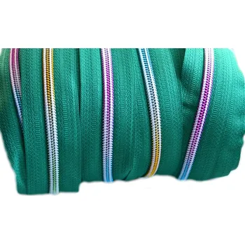 Duhový zip spirálový No 5 metráž zelená, barva Zelená