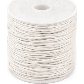 Příze Šňůra bavlněná Ø1 mm voskovaná, barva 1 bílá