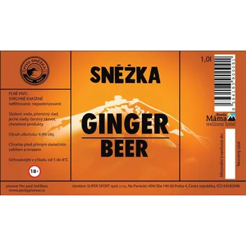 Pivo ETIKETA pivní Ginger ALE 11° - Etiketa Pivo Sněžka 1l