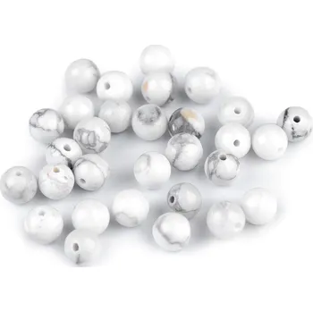 Korálek Howlit, minerální korálky Ø6 mm, barva howlit